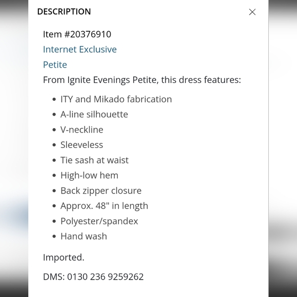 Ignite Evenings Petite Size Floral Print High-Low Hem A-Line Dress - Picture 3 of 3